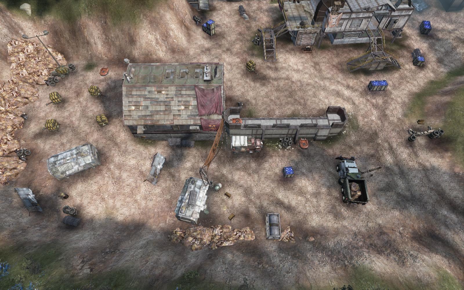 Top-down outpost layout