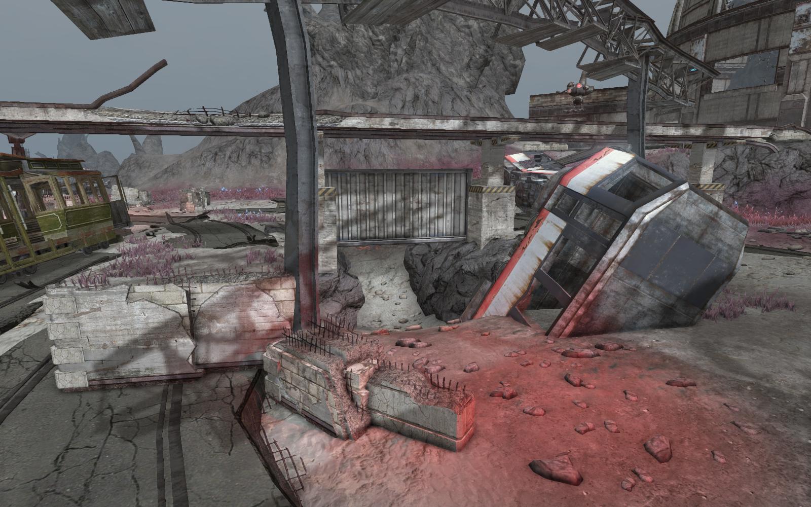 Embedded transit car and terrain