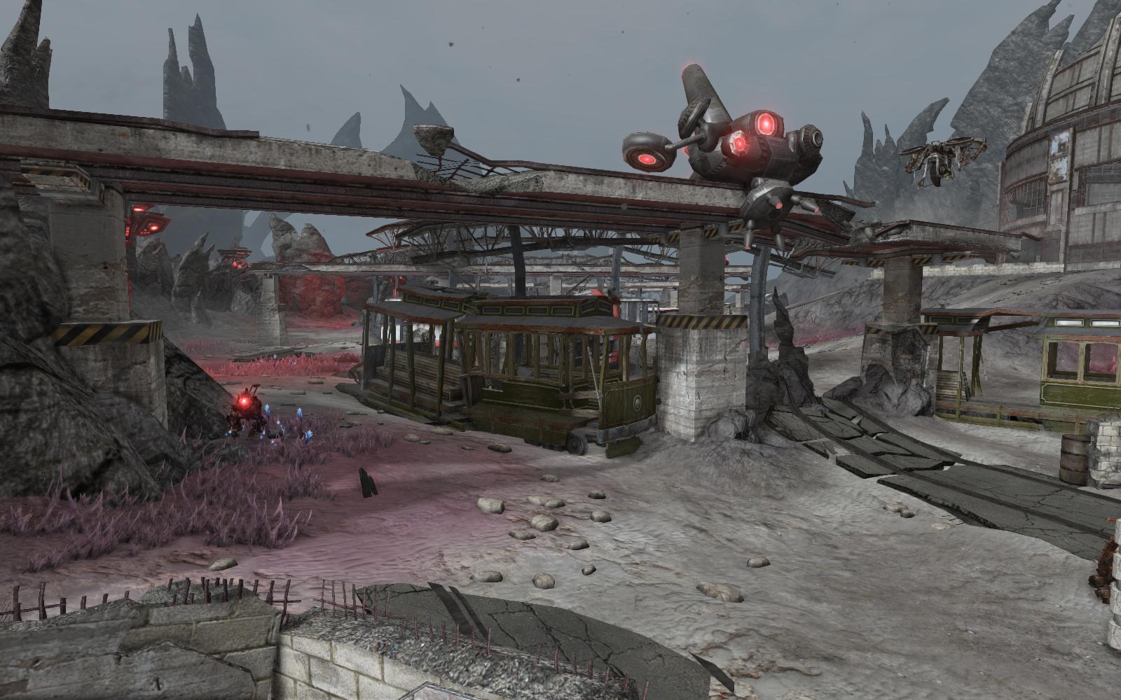 Transit zone with drones
